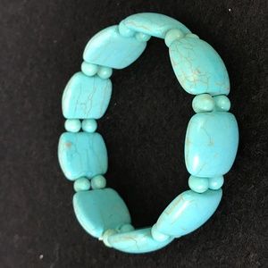 Gorgeous Turquoise Strand Bracelet Elasticated
